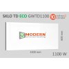 SMODERN sklenený infrapanel TD ECO GWT1100 biele sklo 1100W