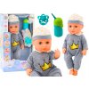 LEAN TOYS Bábika v sivom pyžamku, cikajúca – zvukové efekty