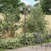 VYSOKÁ ZÁHRADNÁ LAMPA 2-BODOVÁ E27 HNEDÁ 220 CM VONKAJŠIA