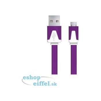 Esperanza EB183V - 5901299919927 Micro USB 2.0 A-B M/M, 1m, plochý, fialový