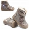 D.D.Step Detské dievčenské zimné topánky LED bronze W068-52745A