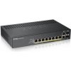 Zyxel GS1920-8HPv2, 10 Port Smart Managed Switch 8x Gigabit Copper a 2x Gigabit dual pers., hybrid mode, standalone or