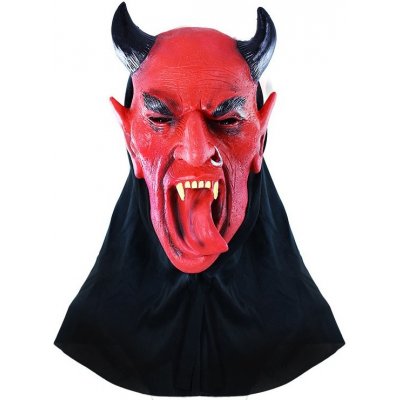 Karnevalová maska Maska čert s jazykom - halloween - vianoce - 29 x 24 cm (8590687510081)