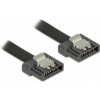 Delock kabel SATA FLEXI 6 Gb/s 50 cm černý kovová spona