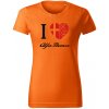 T-ričko I Love Alfa Romeo dámske tričko Farba trička: Oranžová, Farba potlače: Čierna, Veľkosť: XS