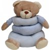 Baby Bruin plyšový medveď 17 cm v tvare prsteňa modrá