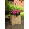 Kvetináč BLOCK, akácie, výška 43 cm, hnedý