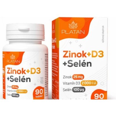 PLATAN Zinok + vitamín D3 + Selén 90 tabliet od 5,86 € - Heureka.sk