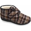 816-K61 MJARTAN-Uzatvorené papuče na suchý zips z ovčej vlny Veľkosť: 45