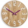 Sammer Drevené nástenné hodiny SLIM fialové 33 cm SlimWoodViolet