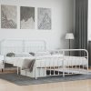 Prolenta Maison Exclusive Kovový rám postele s čelom a nohami Maison Exclusive biely 160 x 200 cm