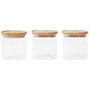 Pebbly Nádoba na uchovávanie potravín PKV-015 800 ml, súprava 3 ks, sklo / bambus