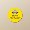 Nažehľovacie menovky na oblečenie (Kopírovat) - 2ks, Kruh 2,3 × 2,3 cm, Policajné auto, Žltá