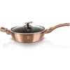 Hlboká panvica s pokrievkou 3,8 L s mramorovým povrchom 28 cm Berlingerhaus Metallic Line Rose Gold BH-1518N