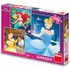 DINO Disney princezny Popelka Ariel a Bella 3x55 dielov