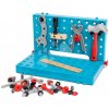 Pracovný stolík s náradím Builder Work Bench BRIO s montážnymi otvormi 59 dielov