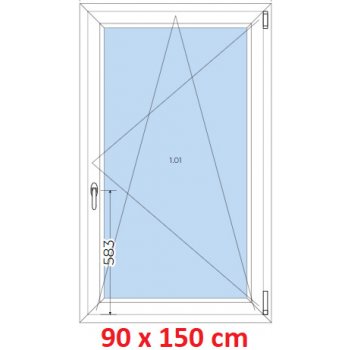 Soft Plastové okno 90x150 cm, otváravé a sklopné