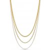 Liu Jo Elegantný trojitý náhrdelník z pozlátenej ocele Fashion LJ2643
