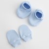 New Baby dojčenský bavlnený set-capačky a rukavičky modrá