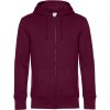 B&C Mikina KING Zipped Hood s kapucí a zipem, pánská COT01U03Kx5504-dark cherry XL Třešeňová tmavá