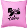 I don't need therapy camping - Vankúš 50x50 - 50x50 - Iba poťah ( Ružová )