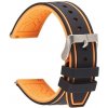 eses Silikónový remienok dvojfarebný prúžok - Čierno oranžový, 22 mm