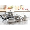 SSW Súprava 5 hrncov a panvíc z nerezovej ocele s pokrievkami PEPERONI 11 ks