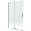 Mexen Velar L, 2-krídlová posuvná vaňová zástena 120 x 150 cm, 8mm číre sklo, brúsená oceľ, 896-120-003-01-97