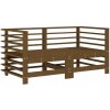 Záhradné rohové pohovky, medovo hnedá, 2 ks, masívne borovicové drevo