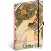 NOTIQUE Notes Alfons Mucha Maxana, bodkovaný, 13 x 21 cm