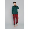 Italian Fashion Narwik pánské pyžamo dlouhé tm.zelené