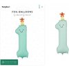 PartyDeco Fóliový balón narodeninové číslo 1 Pastelový zelený s klobúčikom 86 cm
