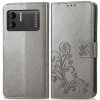 VSETKONAMOBIL 65233 ART FLOWERS Peňaženkový kryt Doogee X98 / X98 Pro šedý
