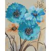 Diamondi Diamantové maľovanie ABSTRAKCIA MODRÝCH KVETOV III 40 x 50 cm vypnuté plátno na rám