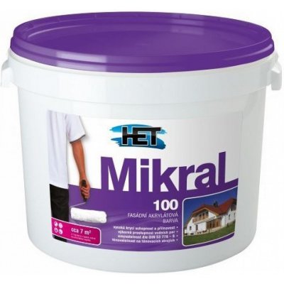 HET MIKRAL 100 Fasádna hladká akrylátová farba - biela - 7 kg