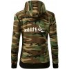 Evoluce Windsurfing - Mikina dámska trendy zipper s kapucňou - L ( Hnedý maskáč )