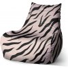 Sablio Sedací vak Bean Ružový vzor zebry - 60 x 70 x 70 cm