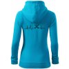 Pozemný hokej ekg - hokejky - Mikina dámska trendy zipper s kapucňou - XS ( Svetlý tyrkys )