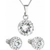Sada šperkov s kryštálmi Swarovski náušnice, retiazka a prívesok biele okrúhle 39352.1 Krystal