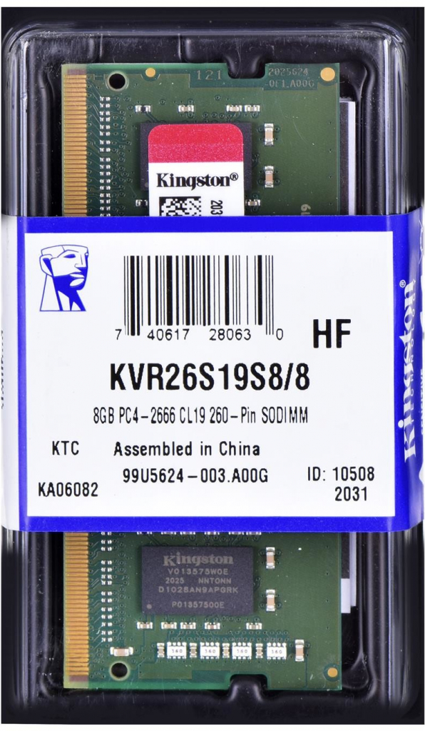 Kingston DDR4 8GB 2666MHz CL19 KVR26S19S8/8