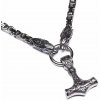 Náhrdelník z chirurgickej ocele Thorov reťaz - Mjölnir Rys Lynx - Bez přívěsku Mjölnir / 50 cm