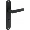 Kuchinox Malaga, kľučka na dvere na dlhom kovaní pre WC zámok, čierna matná, LAV-KMG_913A