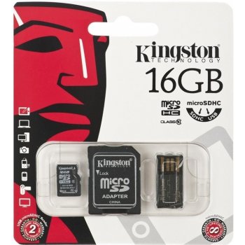 Kingston microSDXC 16GB Mobility Kit G2 + adapter + USB čítačka MBLY10G2/16GB