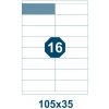 Samolepiace etikety, dĺžka 105 mm, šírka 35 mm, 16 ks na archu A4, 100 listov/bal.