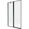 MEXEN - MIST vaňová zástena 110x150 cm 6mm f+s, čierna, okraj, ľavá 8A9-110-011-70-70-L