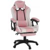 Kondela Kancelárske/herné kreslo s RGB LED podsvietením, ružová/biela, JOVELA