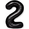 Balóny Čierne Dekorácie Balón Fóliový Číslo 2