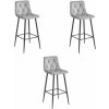 NADO Barová stolička - strieborno-sivý zamat / čierne nohy x 3 9401 71 00 00