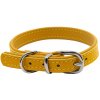 BAFPET Kožený obojok DENY hladký 42cm / 16mm žltá