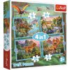 TREFL Puzzle Jedineční dinosauři 4v1 (12,15,20,24 dílků)